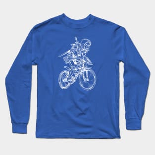 SEEMBO Ninja Cycling Bicycle Biking Biker Bicycling Fun Bike Long Sleeve T-Shirt